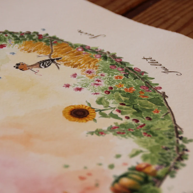 Affiche "Roue des Saisons" • Illustration aquarelle 30x40 cm
