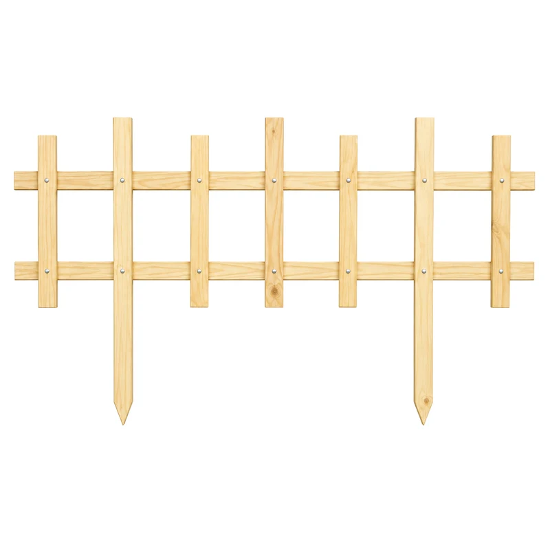 Clôture décorative de jardin en pin teint cèdre – 36 × 14 po
