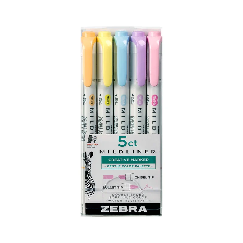 Marqueur Zébra double embout pastel