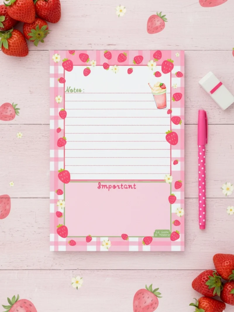 Bloc-Notes Petit pots de fraises