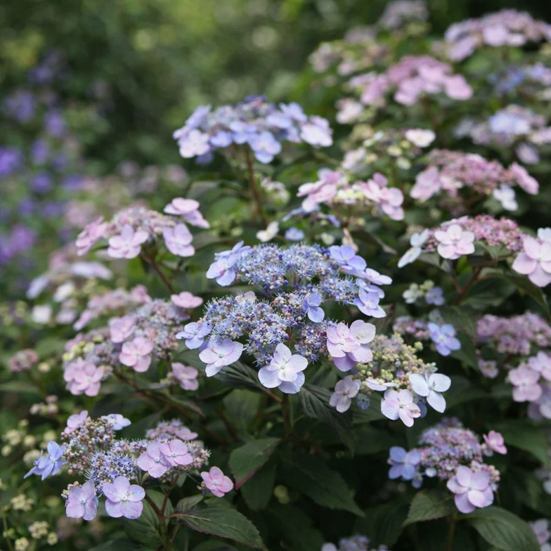 Hydrangéa des montagnes ‘Tiny‑Tuff Stuff’ ( Hydrangea serrata ‘Tiny‑Tuff Stuff’)