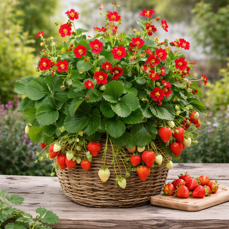Fraisier ‘Ruby Ann’ ( Fragaria × ananassa ‘Ruby Ann’)