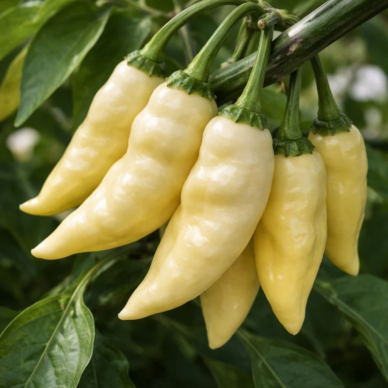 Piment fort Ghost blanc ‘Bhut Jolokia White’ ( Capsicum chinense )
