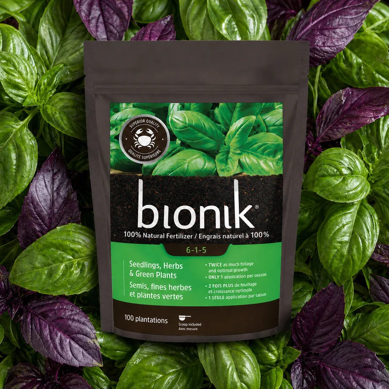 Engrais naturel pour semis, fines herbes et plantes vertes Bionik 6-1-5