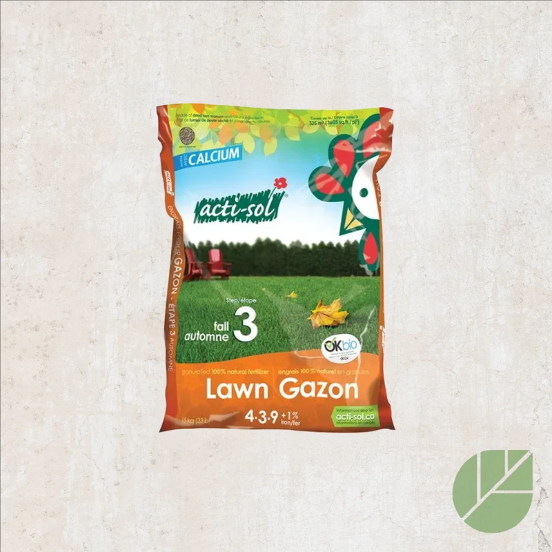 Acti-Sol Engrais Naturel Pour Gazon – Étape 3 Automne 4-3-9