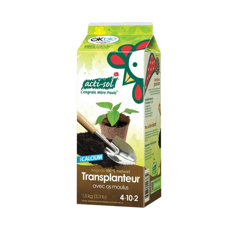 Acti-Sol Engrais Naturel 100% – Transplanteur avec Os Moulu 4-10-2