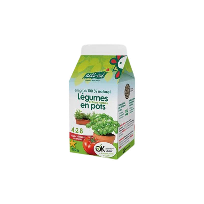Acti-Sol Engrais Naturel à Saupoudrer Légumes et Fines Herbes 4-2-8
