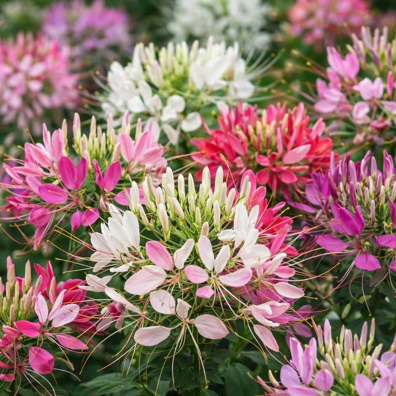 Mélange de cléomes ( Cleome spinosa )