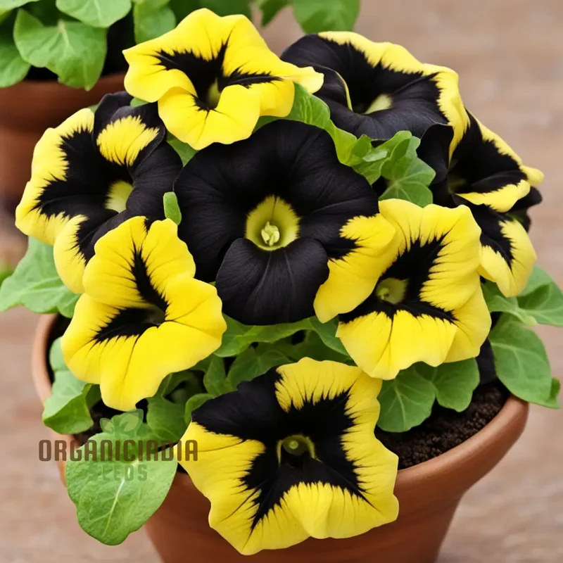 Black Yellow Double Petunia Flower Seeds - Dramatic Duo Blooms for Bold Garden Statements
