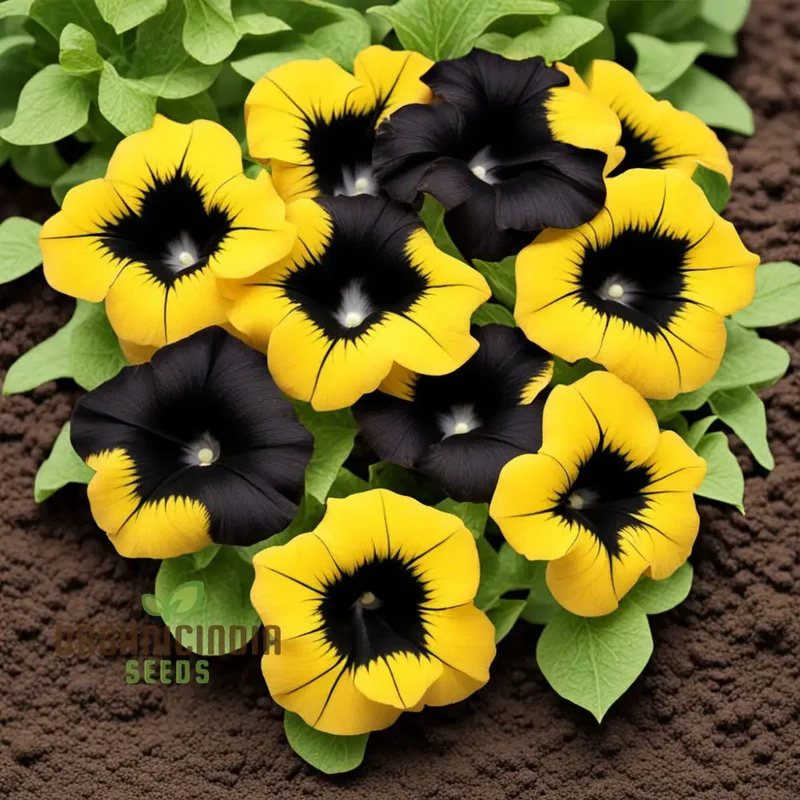 Black Yellow Double Petunia Flower Seeds - Dramatic Duo Blooms for Bold Garden Statements