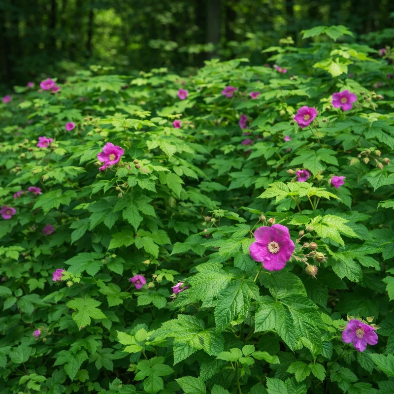 Framboisier odorant ( Rubus odoratus )