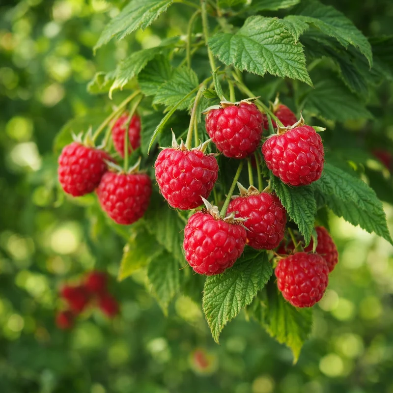 Framboisier nain ‘Raspberry Shortcake’ ( Rubus idaeus ‘Raspberry Shortcake’)