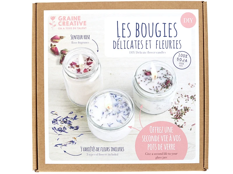 Coffret Les bougies délicates et fleuries à faire soi-même