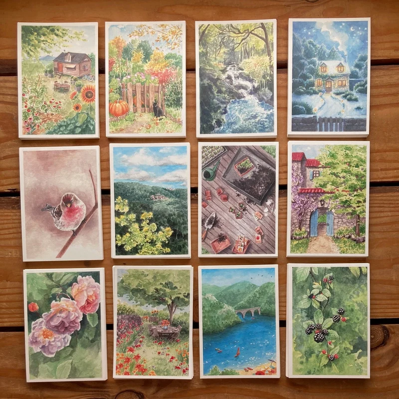 Collection "Les Saisons" • 12 Cartes illustrées • Édition Limitée