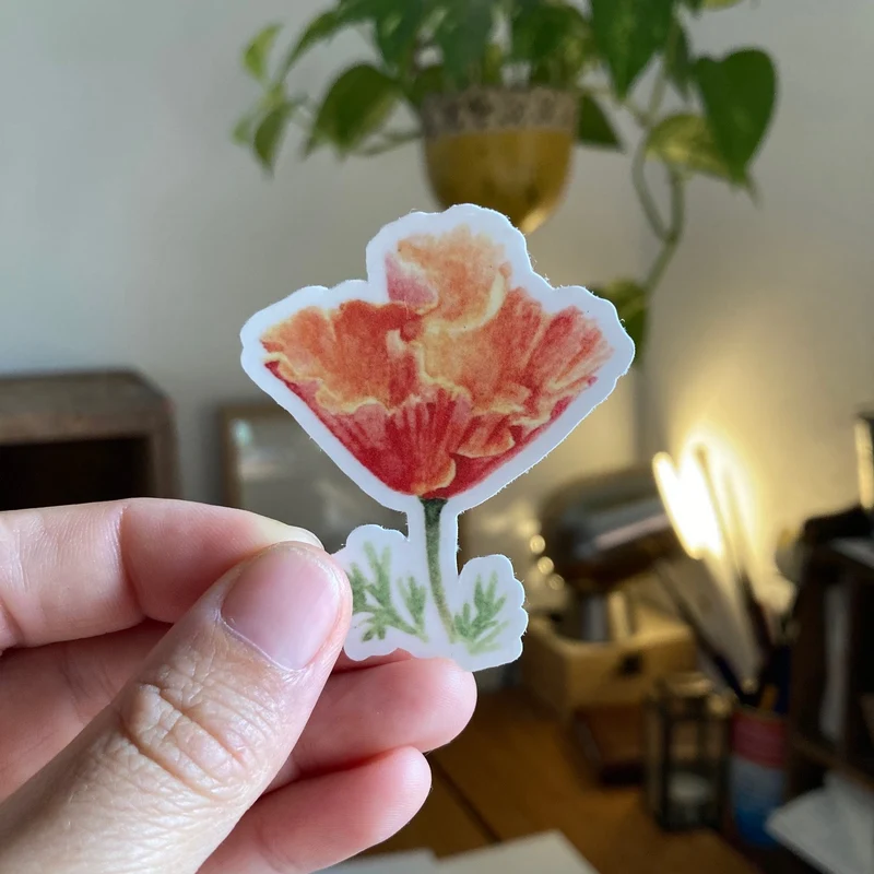 Sticker "Pavot de Californie" • Autocollant en vinyle transparent