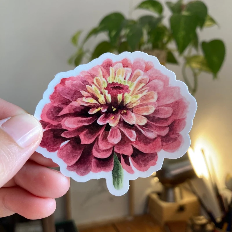 Sticker "Zinnia" • Autocollant en vinyle transparent