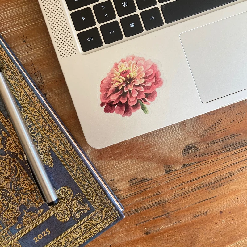 Sticker "Zinnia" • Autocollant en vinyle transparent