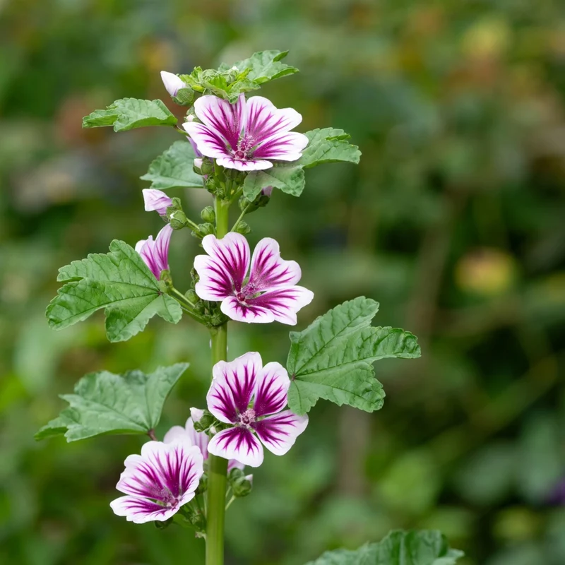 Malva sylvestris 'Zebrina' – Mauve sylvestre 'Zebrina'