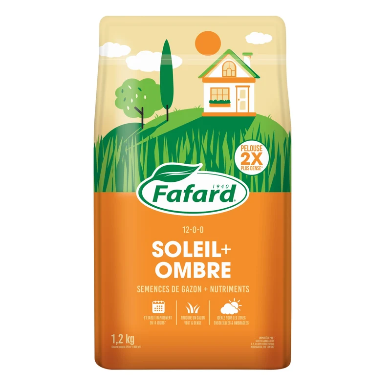 Semences à gazon + nutriments Soleil + Ombre