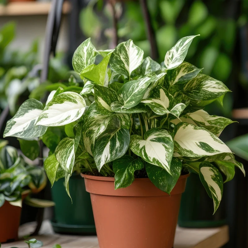 Epipremnum aureum 'Marble Queen' - Pothos 'Marble Queen'