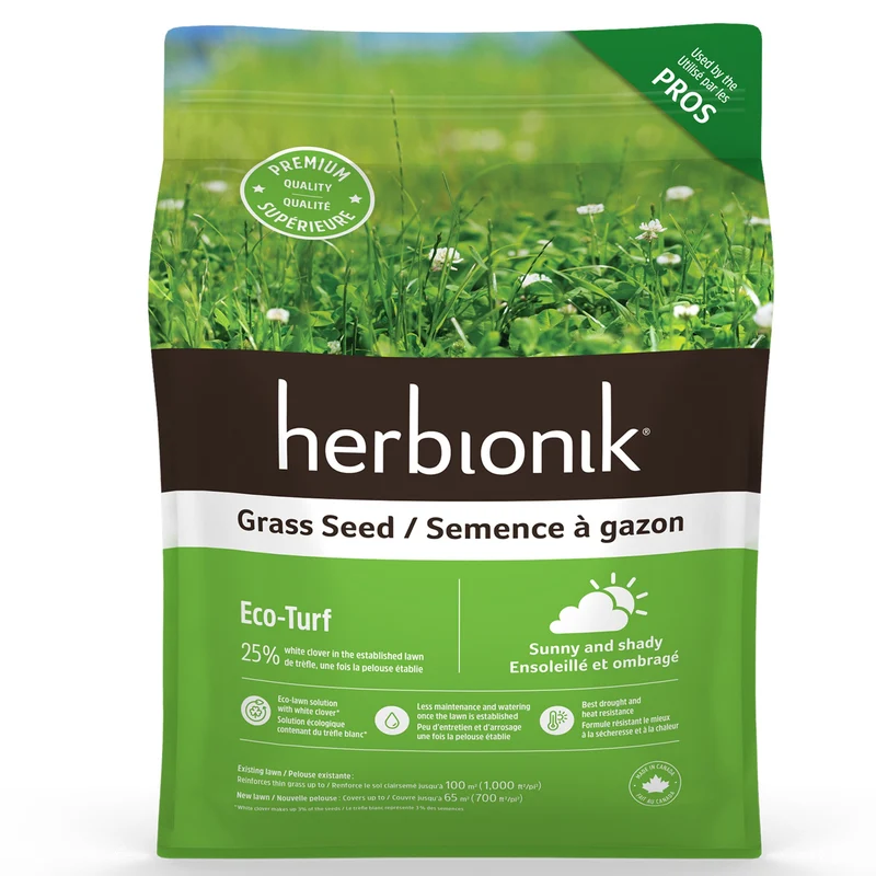 Semence à gazon avec trèfle blanc Herbionik Éco-turf