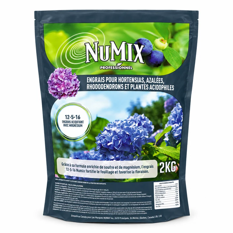 Engrais hortensias et plantes acidophiles NuMix 12-5-16 – 2 kg