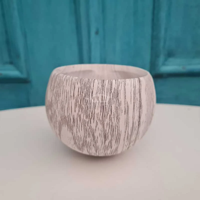 Magneet potje woodlook white
