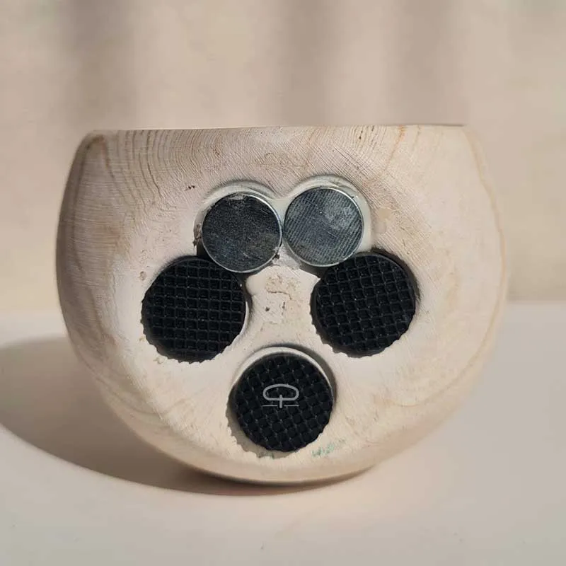 Magneet potje woodlook donker