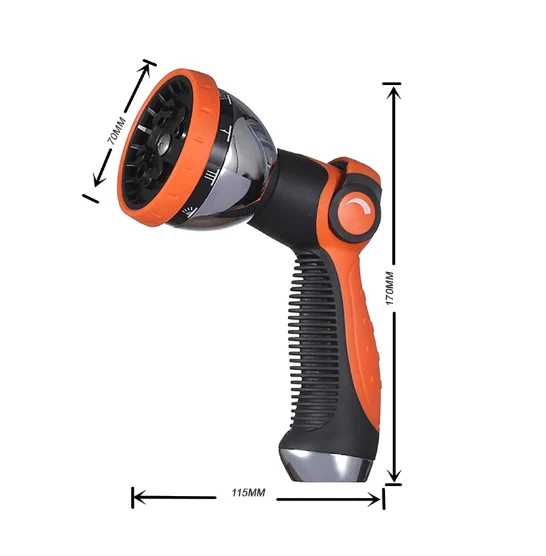 Pistolet d’arrosage en alliage de zinc et plastique – assorti