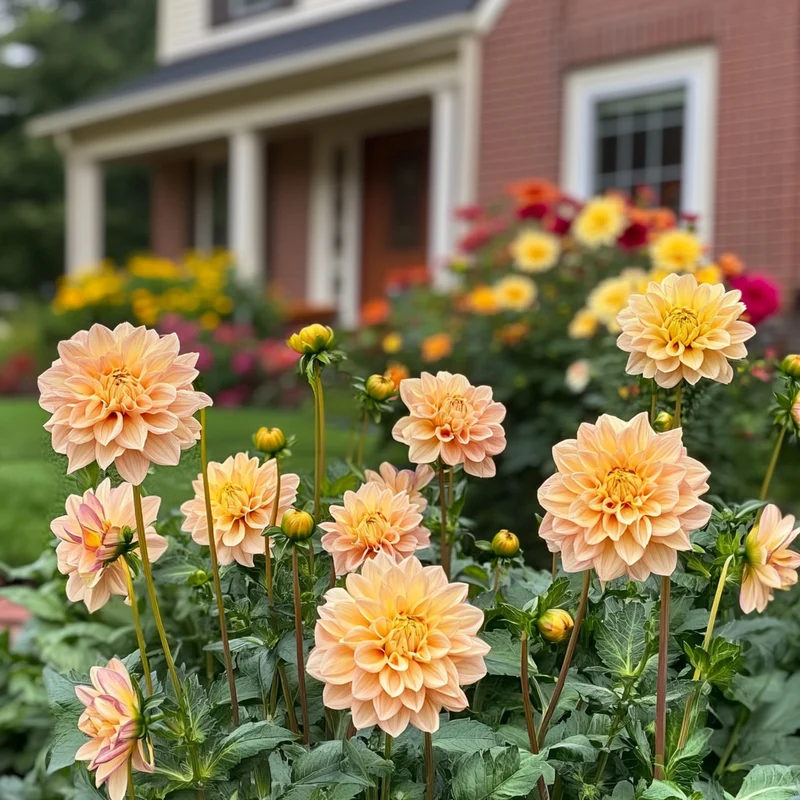 Mixed Peach and Yellow Dahlia Flower Seeds