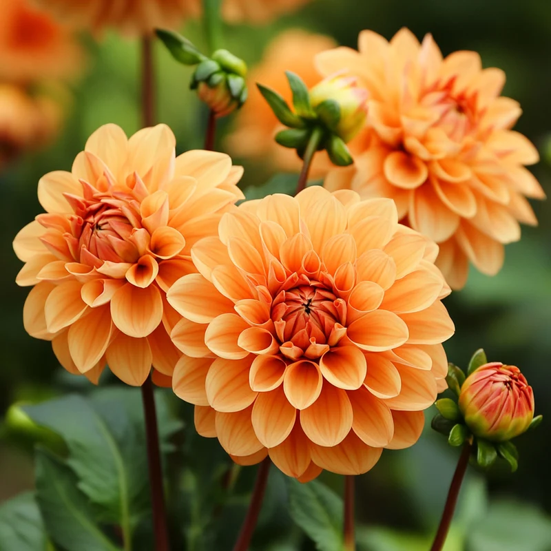 Mixed Orange and Red Dahlia Flower Seeds