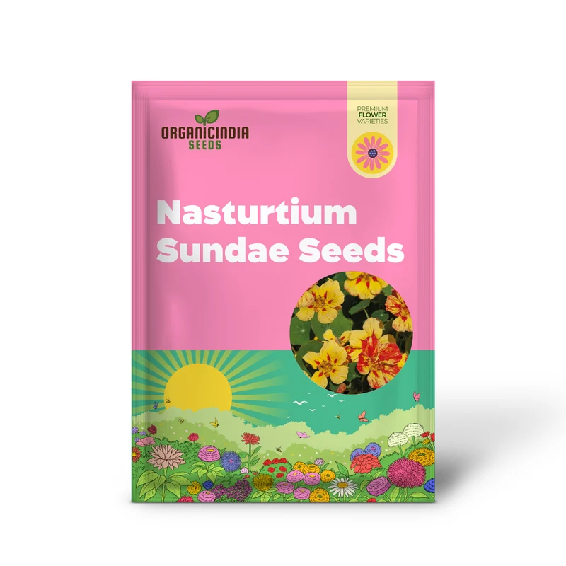Nasturtium Seeds (Ice Cream Sundae Nasturtium Seeds) - Vibrant Blooms for Gardens & Containers