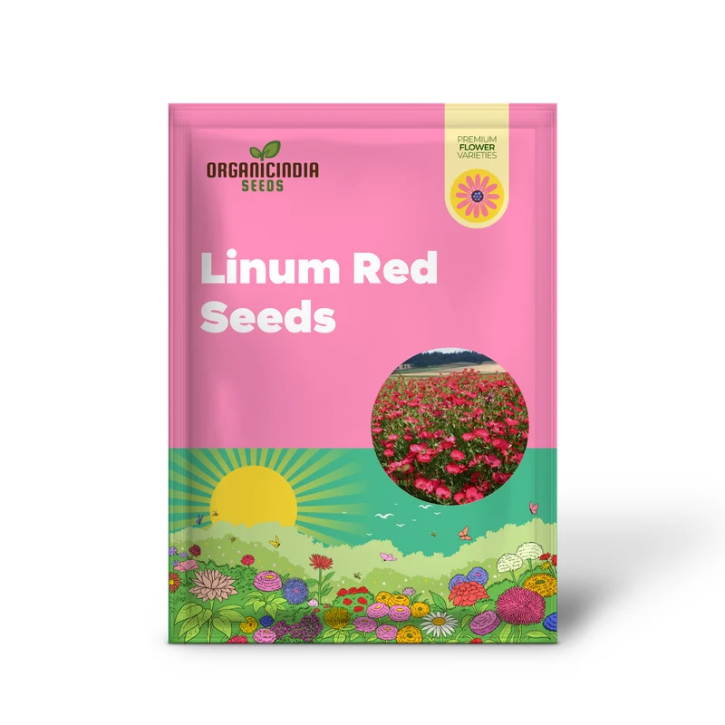 Linum Red Seeds - Vibrant Garden Bloom, Easy to Grow, Long-Lasting Floral Beauty for Your Garden