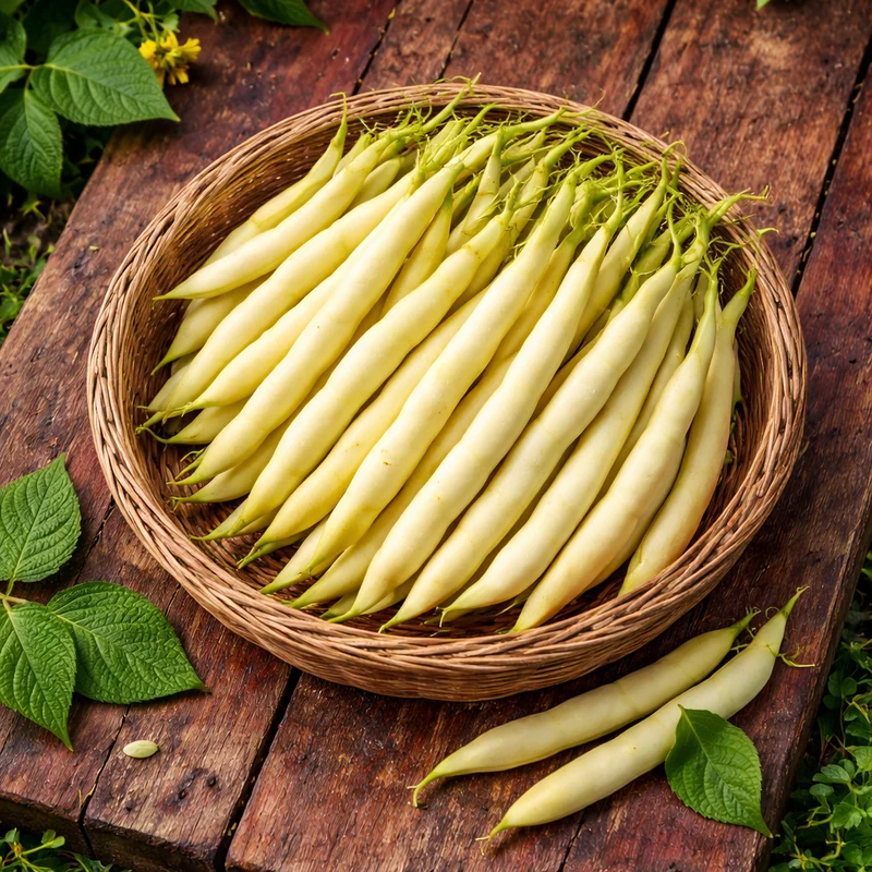 Haricot grimpant ‘Grand-Maman Dinel’ ( Phaseolus vulgaris )