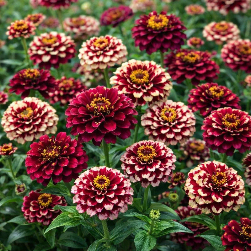 Zinnia ‘Aztec Burgundy Bicolor’ ( Zinnia haageana )