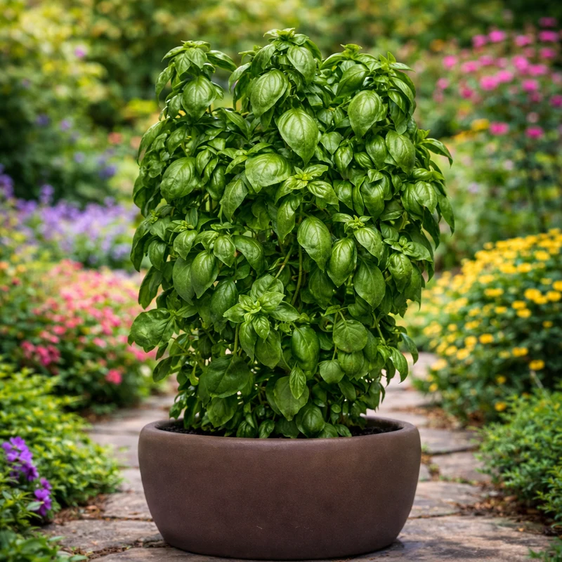 Basilic ‘Emerald Tower Genovese’ ( Ocimum basilicum )