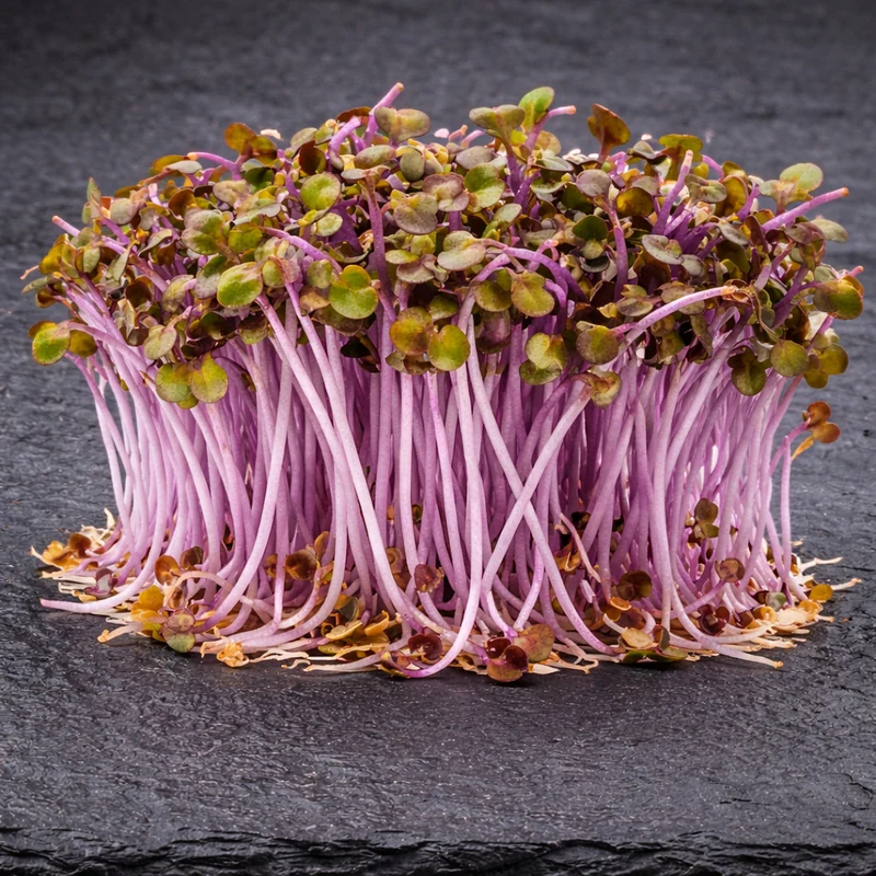 Micropousses de Chou rouge ( Brassica oleracea )