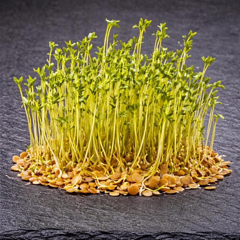 Micropousses de lentille verte bio ( Lens culinaris )