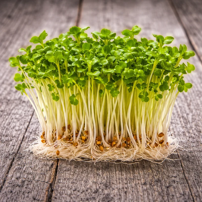 Micropousses de radis Daikon bio ( Raphanus sativus )