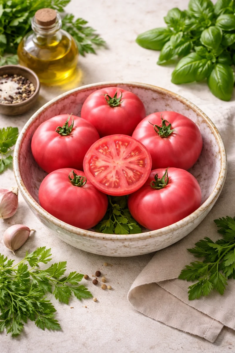 Tomate rose ‘Canabec’ ( Solanum lycopersicum )