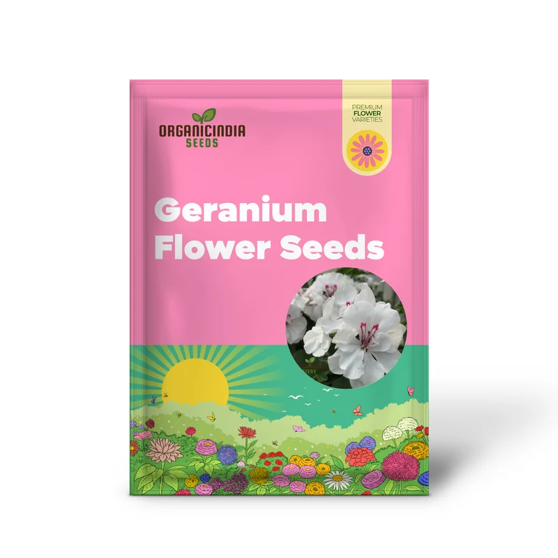 Premium White Geranium Imported Flower Seeds | High-Quality Flowering Seeds for Vibrant Gardens | Perfect for Expert and Beginner Gardeners | Add Elegance to Your Outdoor Spaces