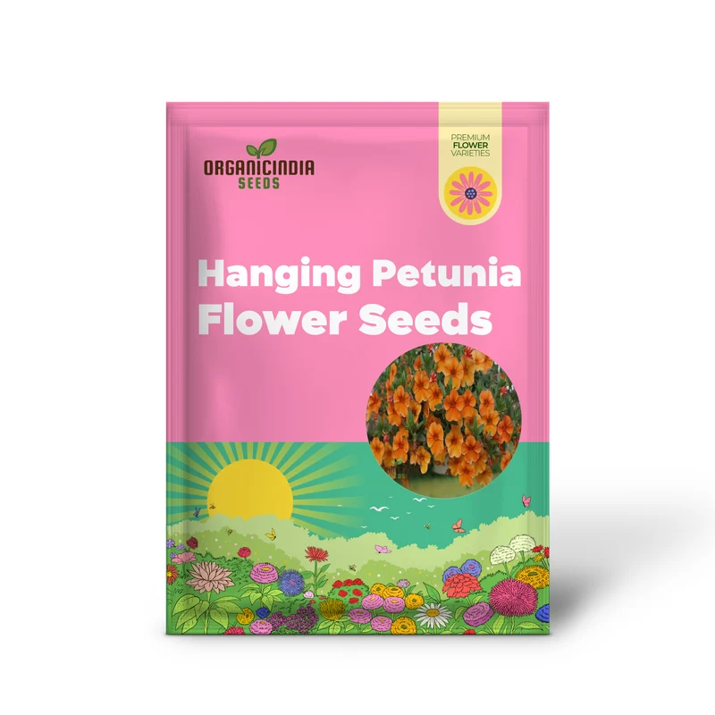 Orange Hanging Petunia Flower Seeds – Cascading Trailing Blooms for Baskets, Balcony Railings, Garden Pots & Outdoor Decorative Displays
