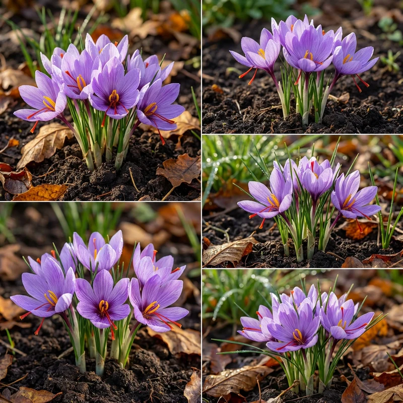Saffron Crocus Flower Seeds for Planting – Exotic Purple Blooms for Home Garden Cultivation