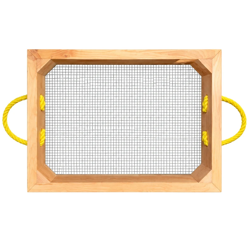 Tamis pour terreau en pin teint cèdre – 22 × 16 × 4 po