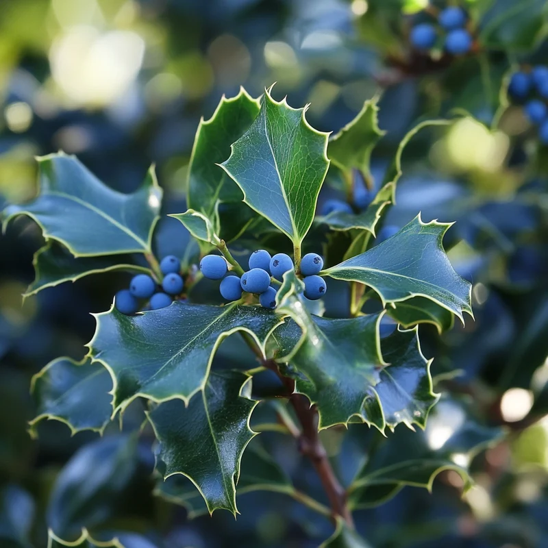 Blue Holly Seeds – Ilex × meserveae Cold-Hardy Evergreen with Blue-Green Foliage