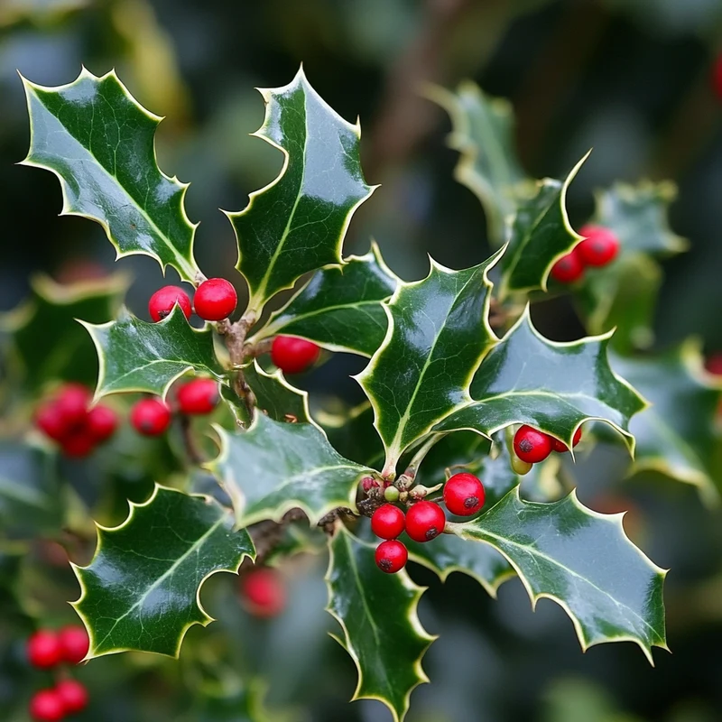 English Holly Seeds – Ilex aquifolium Evergreen Tree with Glossy Foliage