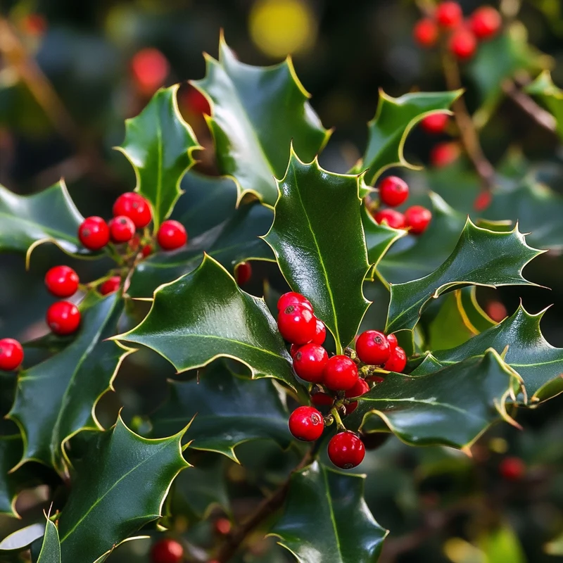 American Holly Seeds – Ilex opaca Evergreen Tree with Festive Red Berries