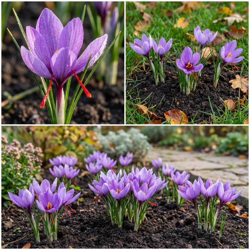 Heirloom Non-GMO Crocus Sativus Flower Seeds for Planting – Saffron-Producing Garden Blooms, High Germination
