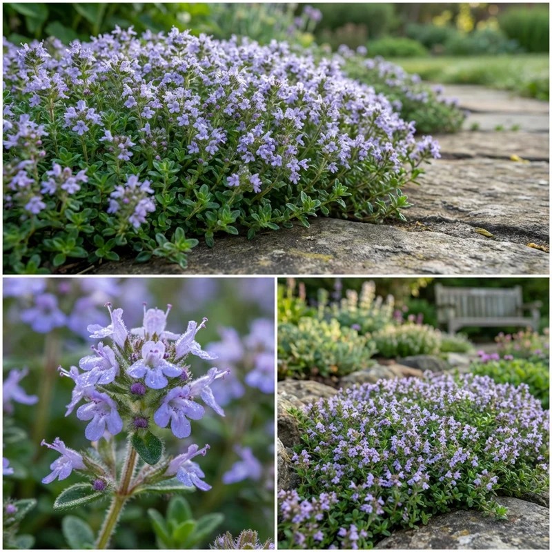 Thymus serpyllum Blue Creeping Thyme Flower Seeds – Perennial Ground Cover Plant Seeds
