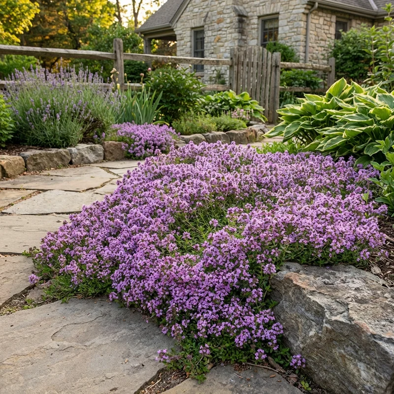 Purple Creeping Thyme Flower Seeds – Heirloom, Non-GMO, Fragrant Ground Cover for Garden Planting